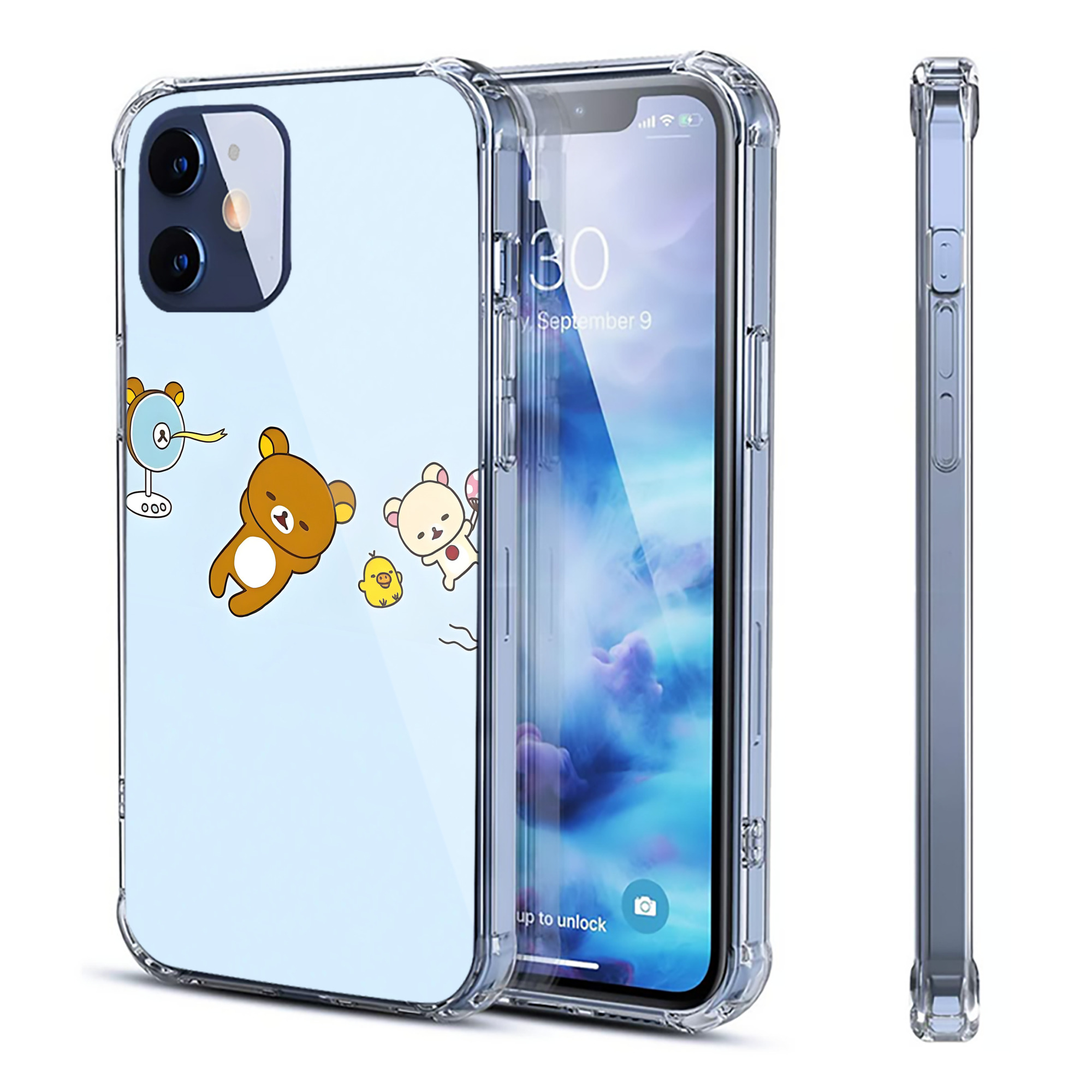 （画像用） リラックマ リラックマ キイロイトリ Rilakkuma Korilakkuma Kiiroitori 【iPhone 12シリーズ対応】透明スマホケース（クリアソフトケース）